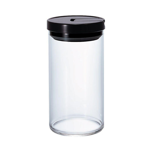 Hario Glass Coffee Bean Canister (Black) 1L - Character Coffee Roasters