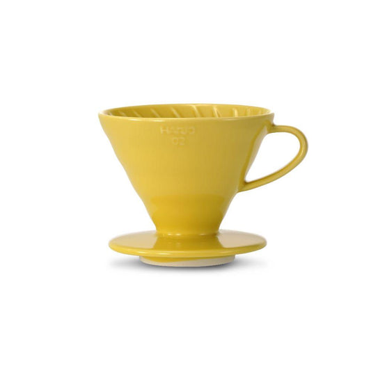 Hario V60 Ceramic Coffee Dripper Yellow - Size 02 - Character Coffee Roasters
