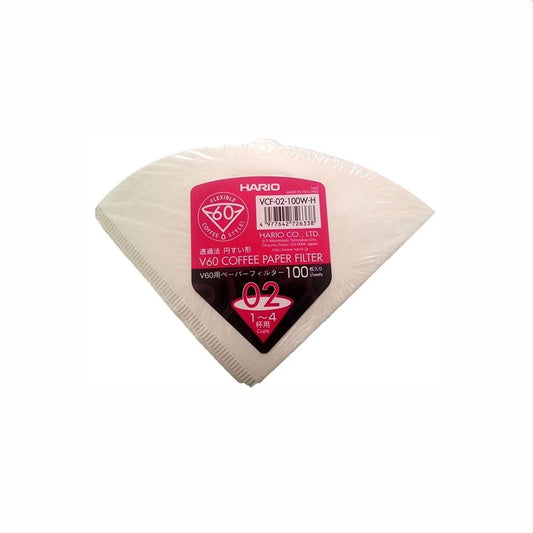 Hario V60 Coffee Filter Papers Size 02 - White (100 Wrapped) - Character Coffee Roasters